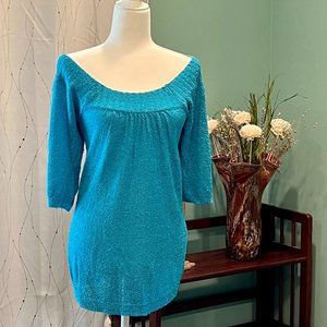 BEBE Turquoise Peasant Blouse